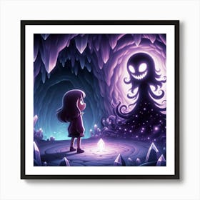 Girl In A Cave Art Print