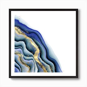 Sparkling Blue Agate Texture 10 Art Print