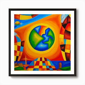 An Cubism Oil Painting -Life between Heaven and Hell Art Print