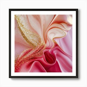 Abstract Pink And Gold 1 Art Print