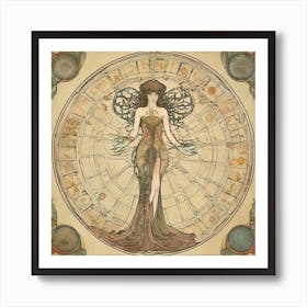 Astrological Nouveau Chart Series - 14 Art Print