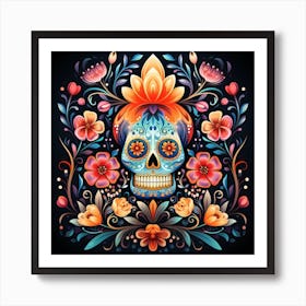 Day Of The Dead Skull 2 Art Print