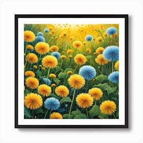 Golden Elegance: Dandelion in Bloom Art Print