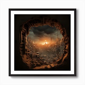 Cityscape From A Window Art Print