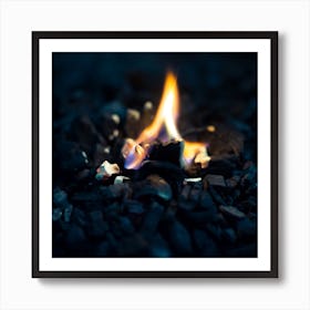 Fire Flame Stones Wallpaper 1024x1024 Art Print