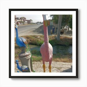 Flamingos Art Print