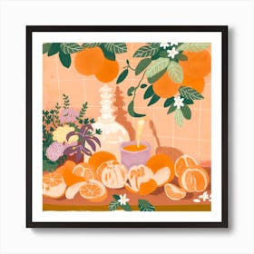 Oranges Square Art Print