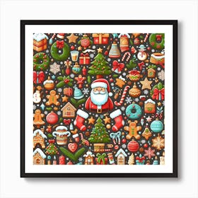 Christmas Icons Set Art Print