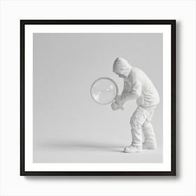 Man Holding Magnifying Glass Art Print