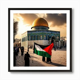 Al Aqsa Fateh Muslims Are Happy Palestine Flag Art Print