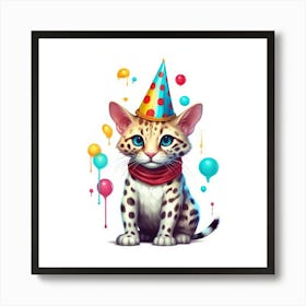 Birthday Cat 7 Art Print