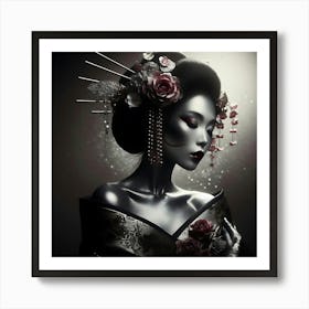 Japan Traditional Geisha Illustration By Ad 193 Art Print