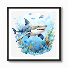 Shark In The Sea Art Print