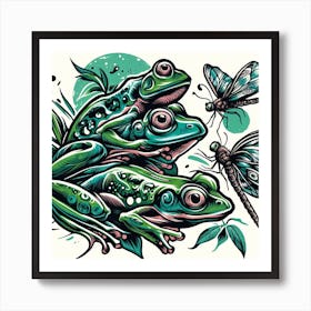 Frog Street Art 9 Art Print