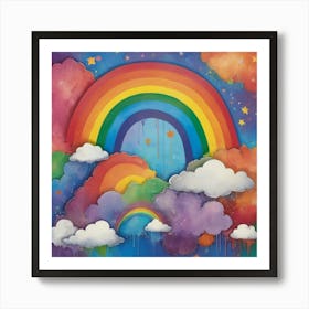 Rainbow Painting reimagined Art Print Art Print