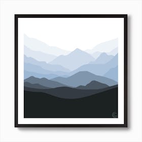 Meditative 2000 Cerulean Blue (Layers) Art Print