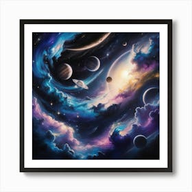 Default Paint A Breathtakingly Vibrant Celestial Masterpiece F 1 Art Print