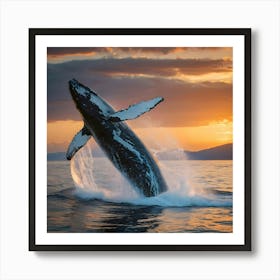 Humpback Whale Jumping 2 Art Print
