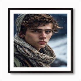 Boy In The Scarf Art Print