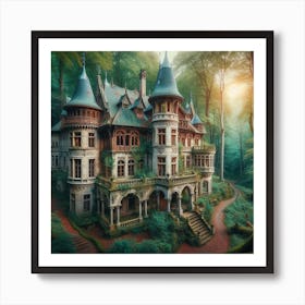 Fairytale House In The Forest Art Print