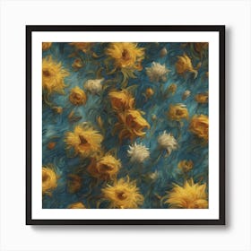 Flowers Van Gough (3) Art Print