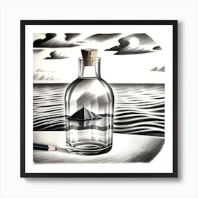 Ship In A Bottle Art Print