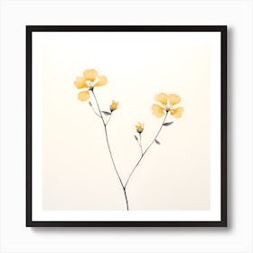 Two Yellow Flowers Art Print