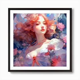 Pink And Blue Art Print