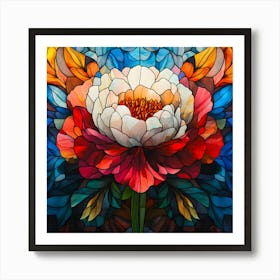 Flowers Stained Glass Sublimation 7 Art Print