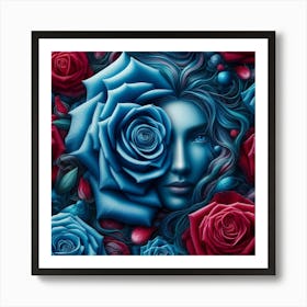 Blue Roses 7 Art Print