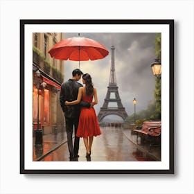 Couple In Paris Art Print