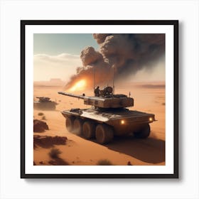 Tank In The Desert 5 Art Print