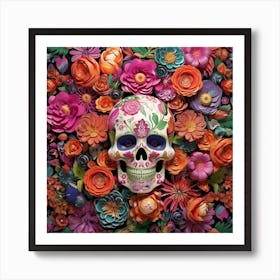 Day Of The Dead Skull 2 Art Print