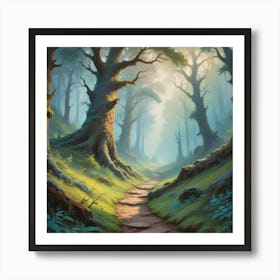 Path In The Woods Paintings Art Print 1 Art Print