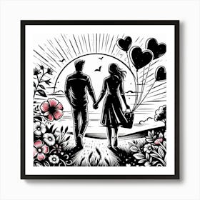 Happy couple 3 Art Print