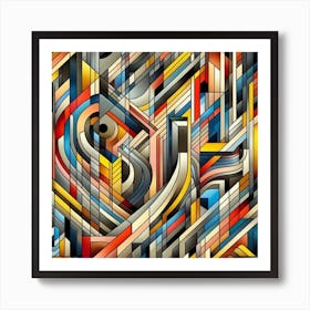 A mixture of modern abstract art, plastic art, surreal art, oil painting abstract painting art deco architecture 15 Art Print