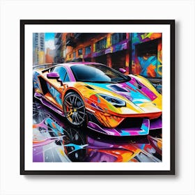 Graffiti Lamborghini 3 Art Print