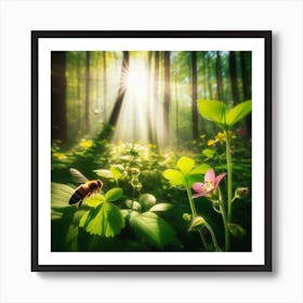 Bee In The Forest 2 Art Print