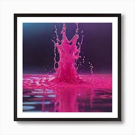 Pink Liquid Splash Art Print