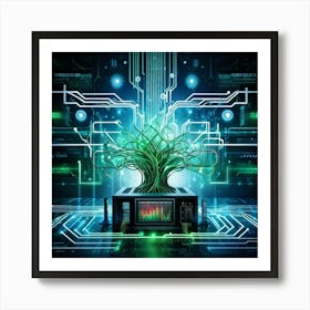 Abstract Concept Of Innovation Embodied By A Digital Illustration Of An Isolated Learning Machine Su (4) Art Print