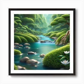River In The Forest 52 Art Print