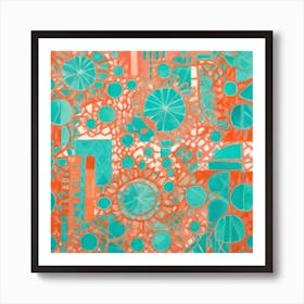 Abstract Pattern Art Inspired By The Dynamic Spirit Of Miami's Streets, Miami murals abstract art, 110 Art Print