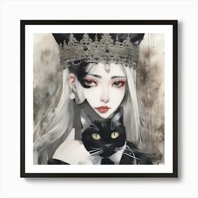 Queen cat and me  Art Print