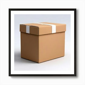 Mock Up Blank Box Parcel Cardboard Customizable Template Unprinted Clean Simple Minimalis (11) Art Print