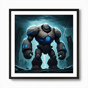 Stone Golem Guardian Art Print