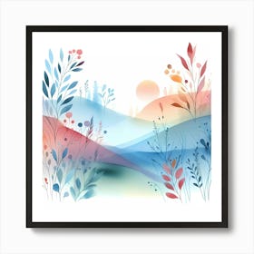 Watercolor Landscape 12 Art Print