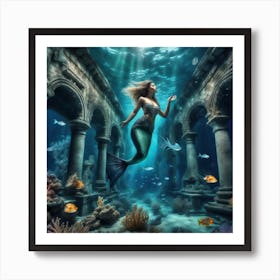 Cool Underwater mermaid, mystical 1 Art Print