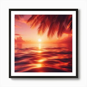 Sunset At The Beach 2 Art Print