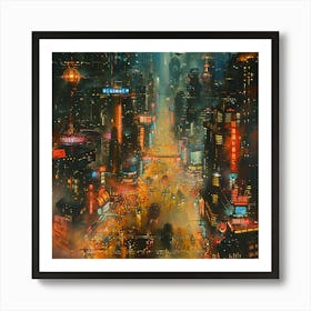 City At Night 3 Art Print