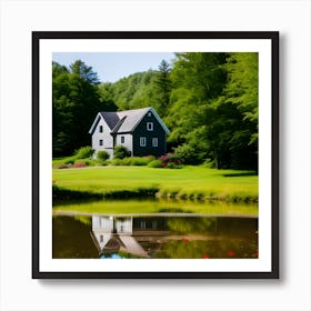 Pond And House 2 Art Print